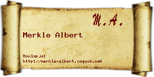 Merkle Albert névjegykártya
